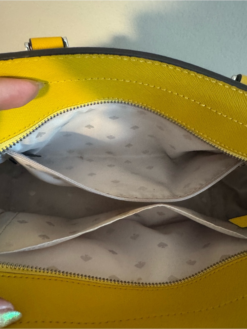 Kate Spade Yellow Leather Satchel with Removable Strap - Picture 7 of 9